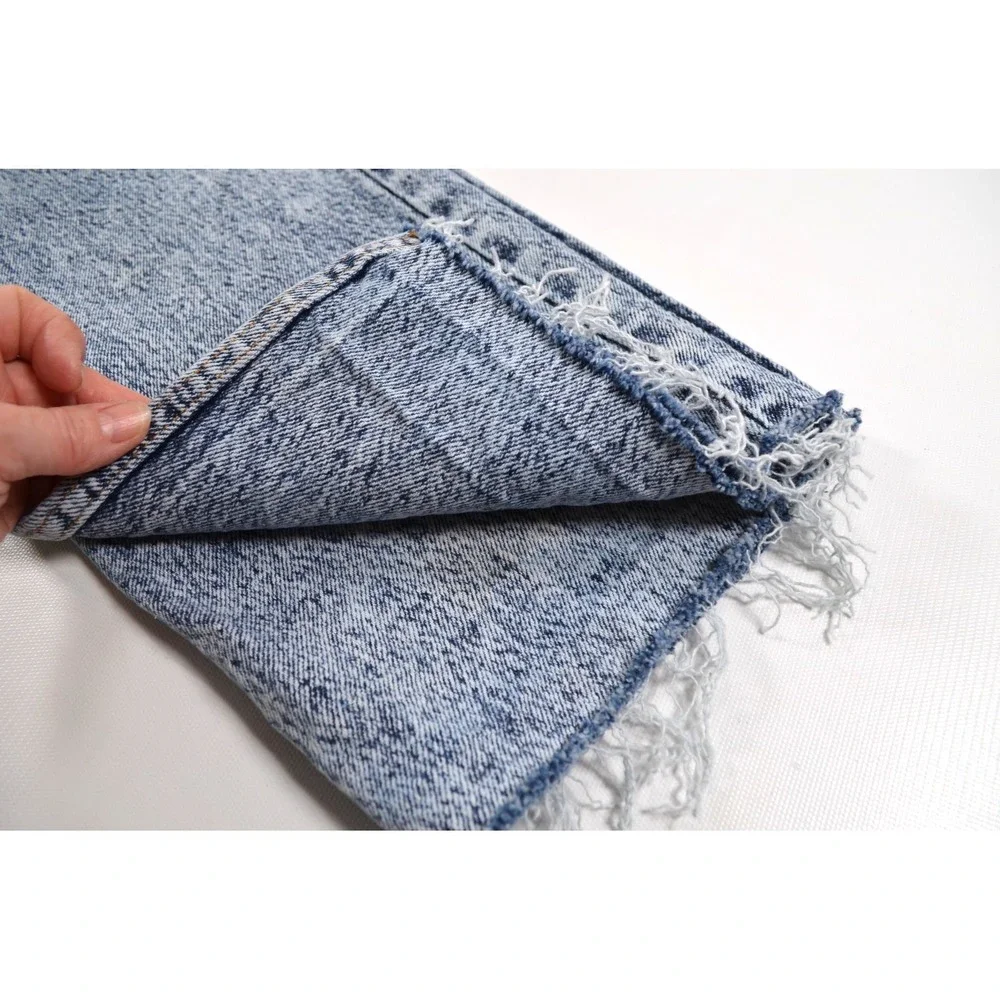 Vintage Levi's 550 1980'S Acid Wash Made In USA Mens 38x32 Cut Off to Inseam 27